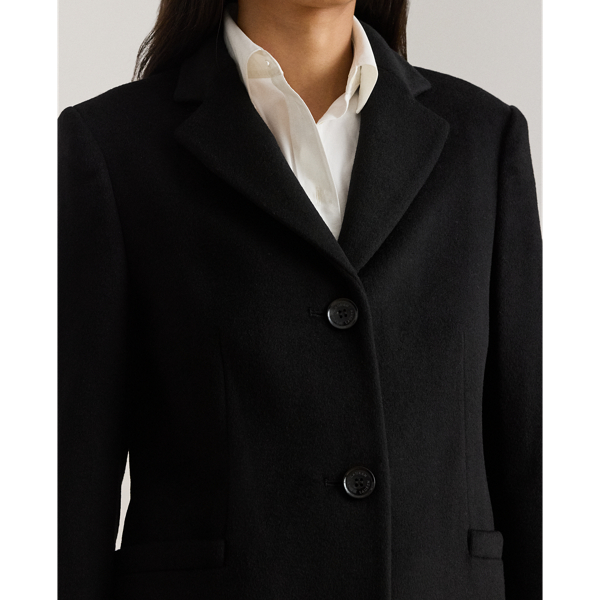 Wool-Blend Reefer Coat