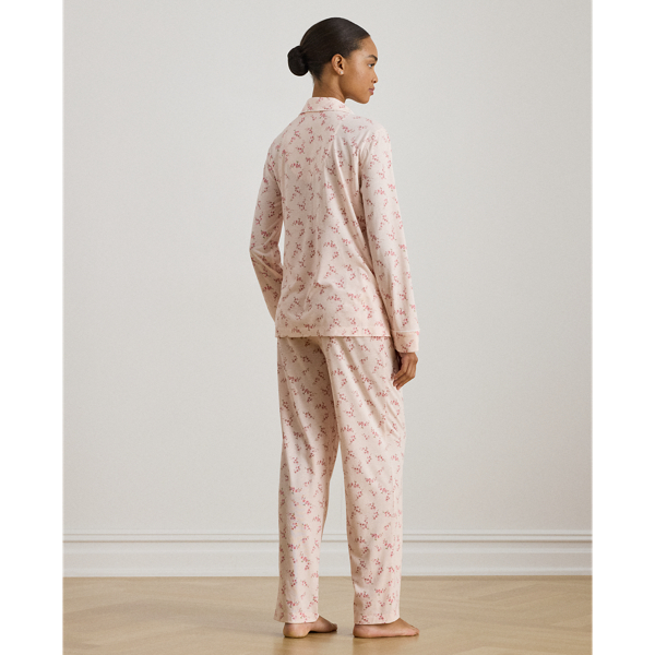 Blush Floral Floral Cotton-Blend-Jersey Sleep Set Lauren Petite 4
