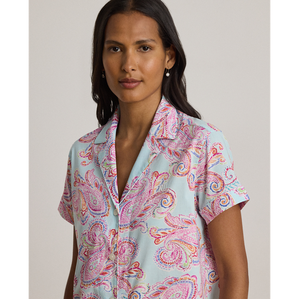 Multi Paisley Paisley Jersey Cropped Sleep Set Lauren Petite 5