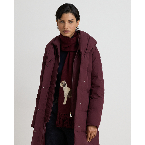 Quiltad dunkappa med oversize sjalkrage