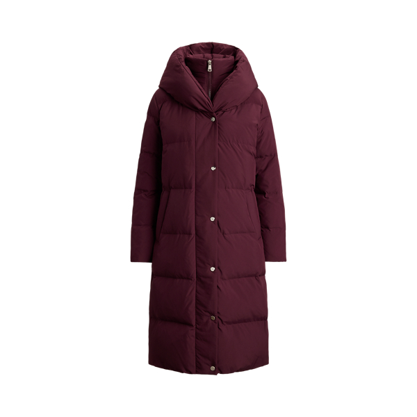 Quiltad dunkappa med oversize sjalkrage