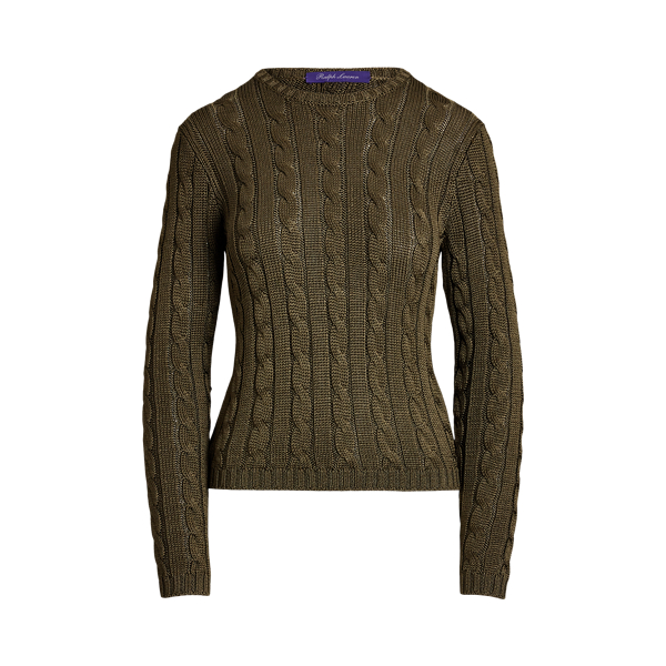 Cable Knit Silk Crewneck Jumper for Women Ralph Lauren CH
