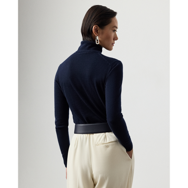 Icon Navy Cashmere Roll Neck Jumper Ralph Lauren Collection 5