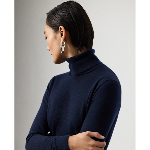 Icon Navy Cashmere Roll Neck Jumper Ralph Lauren Collection 6