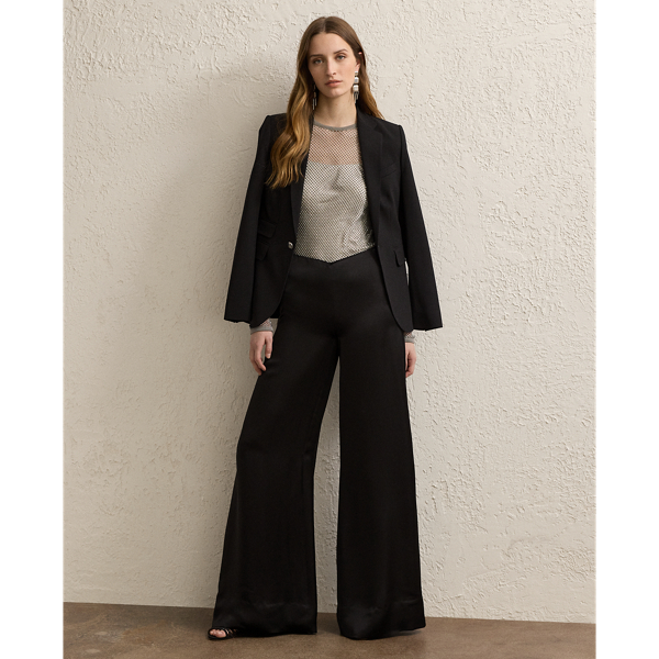 Black Daria Washed Satin Pant Ralph Lauren Collection 1