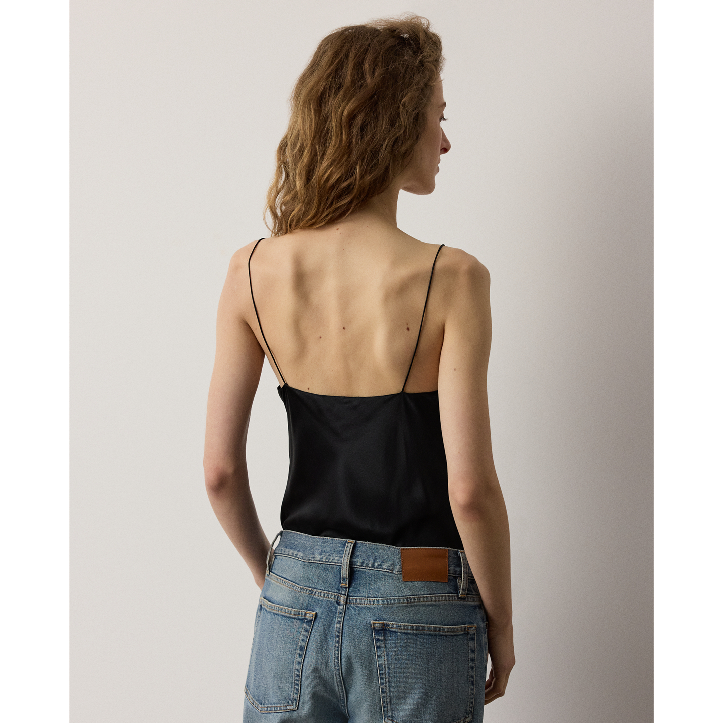 Женский топ Ralph Lauren Annelia Washed Silk Charmeuse Camisole, цвет: Чёрный — фото 2