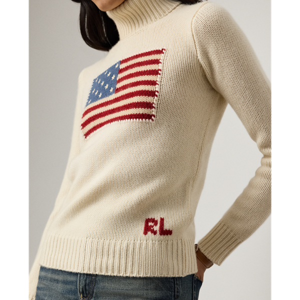 Flag Cashmere Turtleneck Sweater