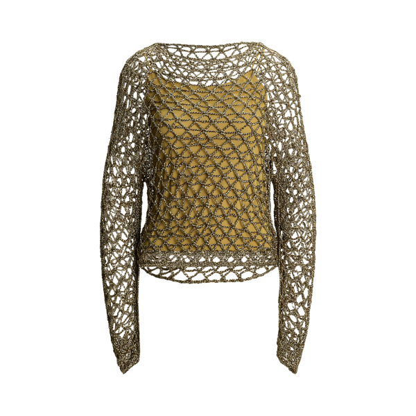 Ralph lauren gold metallic sweater hotsell