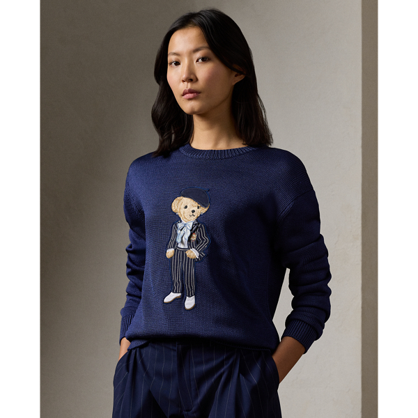 Dark Sapphire Cricket Polo Bear Silk Sweater Ralph Lauren Collection 1