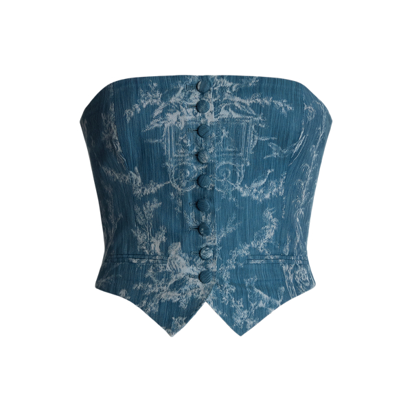 Vannesa Cotton-Blend Chine Bustier