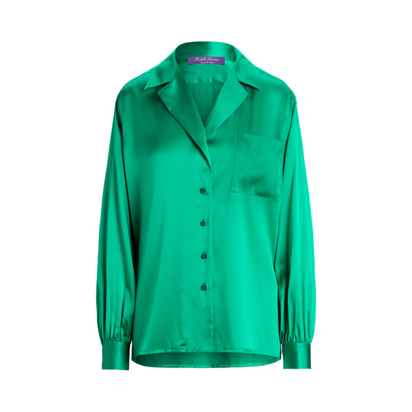 Roslin Washed Stretch Charmeuse Shirt Ralph Lauren Collection 1
