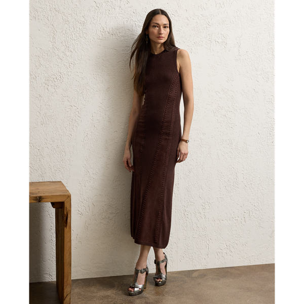 Silk-Cashmere-Suede Sleeveless Day Dress