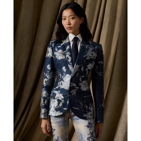 Blue Multi Parker Floral Jacquard Jacket Ralph Lauren Collection 1