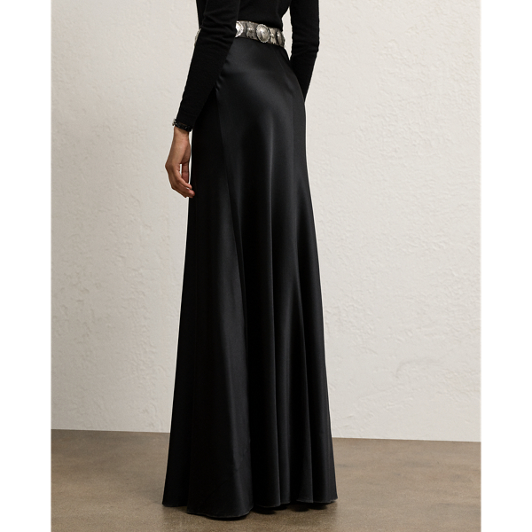 mat satin narrow skirt louren ローレン thin satin narrow skirt – louren store