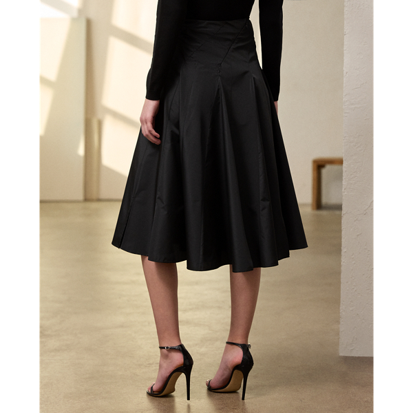 Black Emily Featherweight Taffeta Circle Skirt Ralph Lauren Collection 5