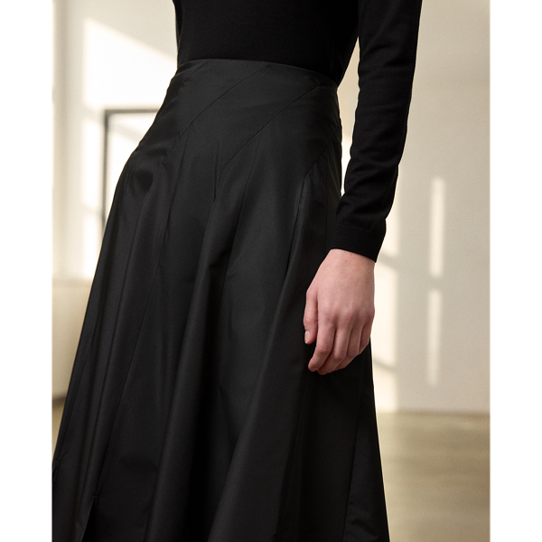 Black Emily Featherweight Taffeta Circle Skirt Ralph Lauren Collection 6