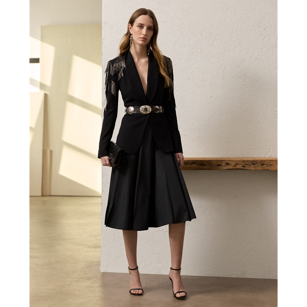 Black Tamara Embellished Wool Crepe Jacket Ralph Lauren Collection 4