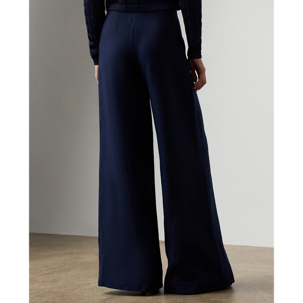 Leinenhose Daria mit weitem Bein Ralph Lauren Collection in Lux-Navy 5