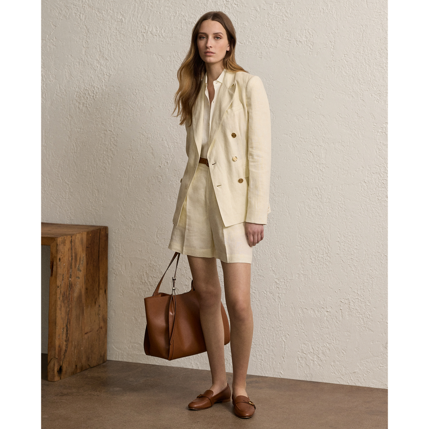 Женская куртка Ralph Lauren Camden Linen, цвет: Кремовый — фото 1