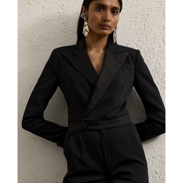 Tenney Wool Gabardine Tuxedo Jumpsuit