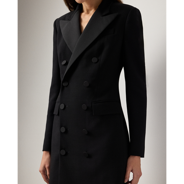 Robe de cocktail crois&eacute;e Cottrell Ralph Lauren Collection en Noir 7