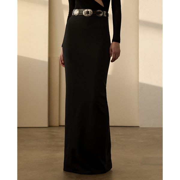 Black Nelson Wool Crepe Maxiskirt Ralph Lauren Collection 4