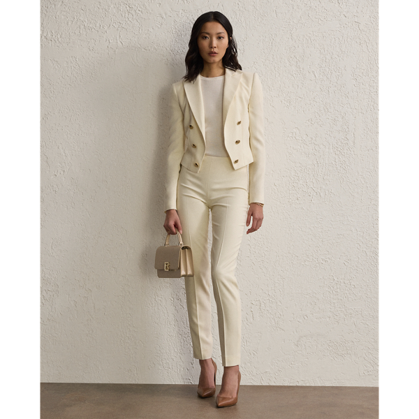Lux Cream Spencer Wool Crepe Tuxedo Jacket Ralph Lauren Collection 4