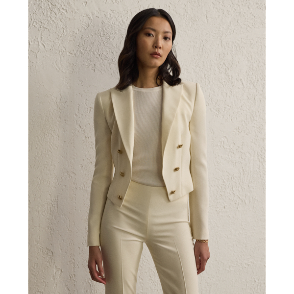 Lux Cream Spencer Wool Crepe Tuxedo Jacket Ralph Lauren Collection 1