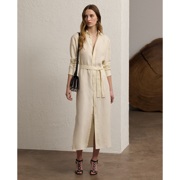 Lux Cream Vicki Linen Day Dress Ralph Lauren Collection 1