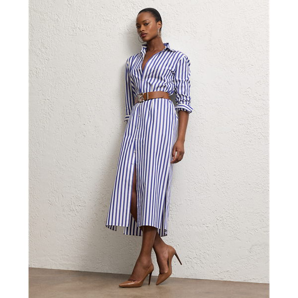 Vicki Striped Cotton Day Dress