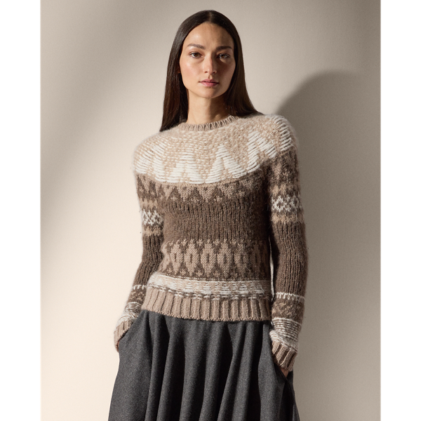 Jacquard-Knit Cashmere-Blend Sweater