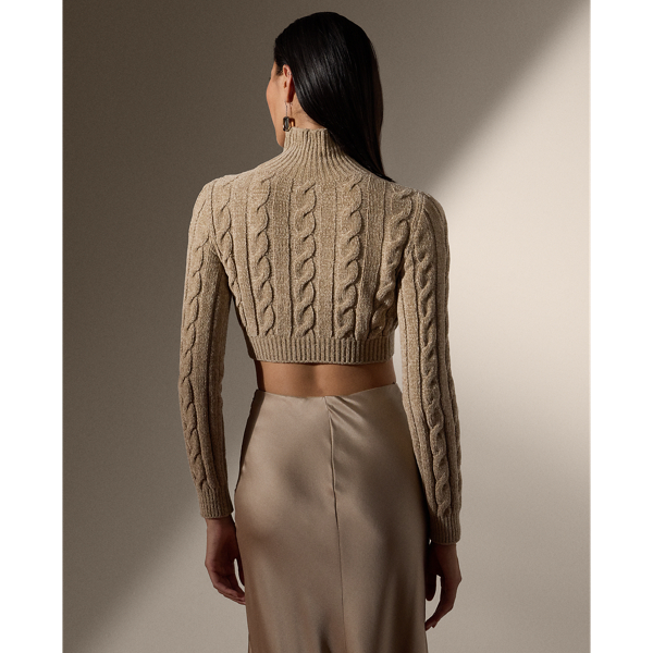 Silk Blend Cropped Turtleneck Sweater for Women Ralph Lauren UK
