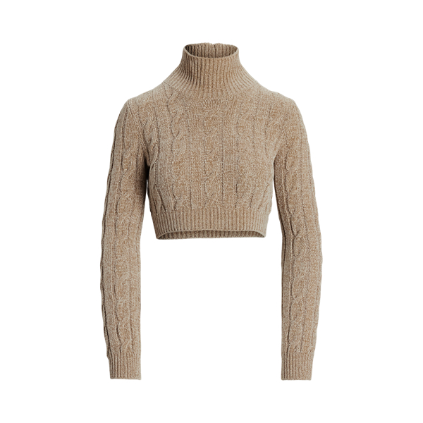 Silk Blend Cropped Turtleneck Sweater for Women Ralph Lauren UK