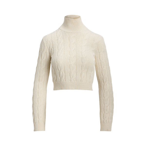 Silk-Blend Cropped Turtleneck Sweater