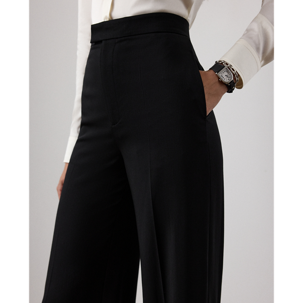90sビンテージラルフローレンギャバジンウールインプリーツワイドパンツAH77 1980s Vintage Ralph Lauren Wool Gaberdine Trousers