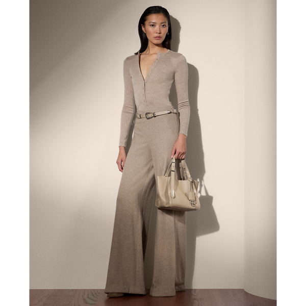 Isaiah Herringbone Jersey Wide-Leg Pant