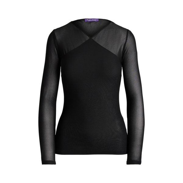 Top velato con sovrapposizione