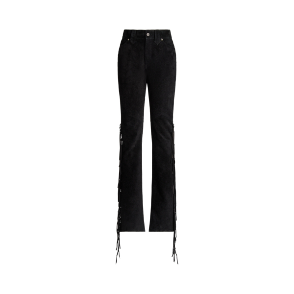 Maryel Fringe-Trim Calf-Suede Trouser