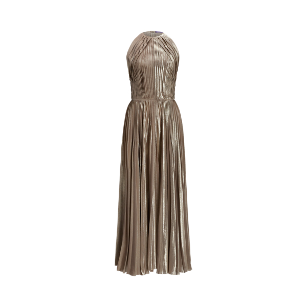Abigail Pleated Metallic Cocktail Dress