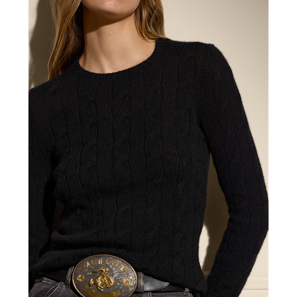 Cable-Knit Cashmere Crewneck Sweater