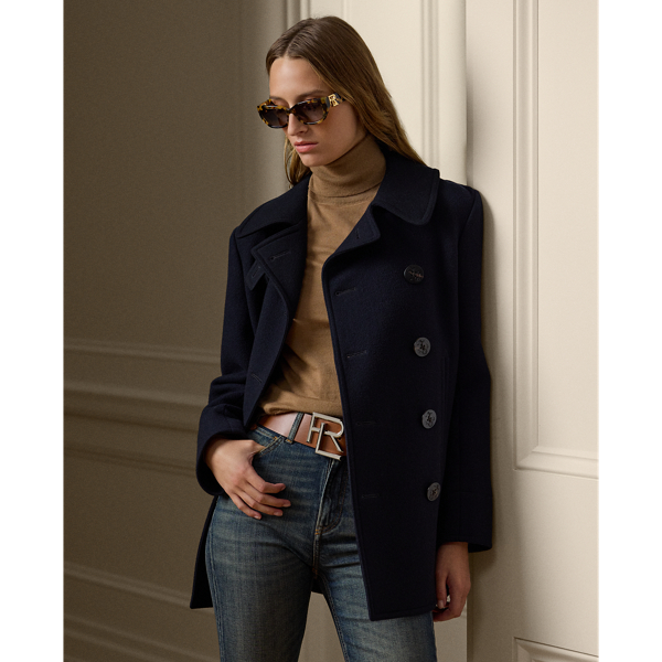 Women s Blue Wool Cashmere Coats Outerwear Ralph Lauren