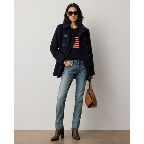 Женские куртки Ralph Lauren Logan Double-Faced Wool-Cashmere Peacoat
