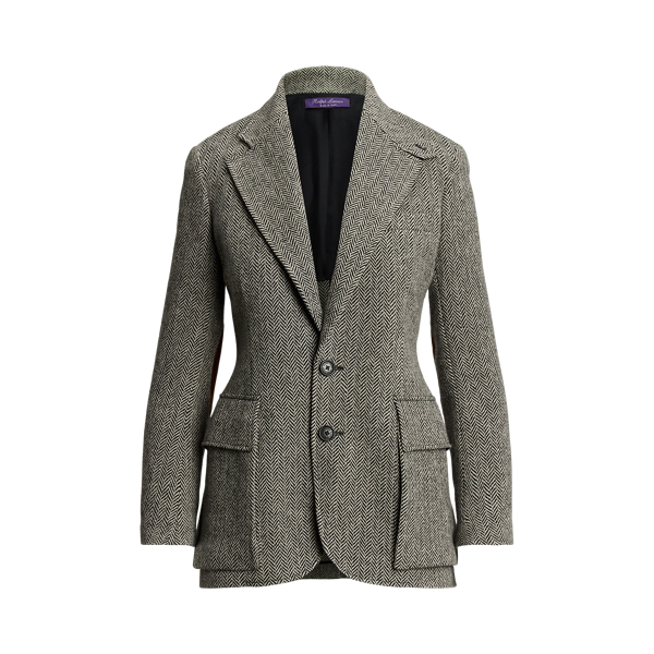 Giacca Bambino SIRRI In Tweed Spina Di Pesce Grigio Chiaro - Blazer Elegante Per Cerimonie, Matrimoni O Casual