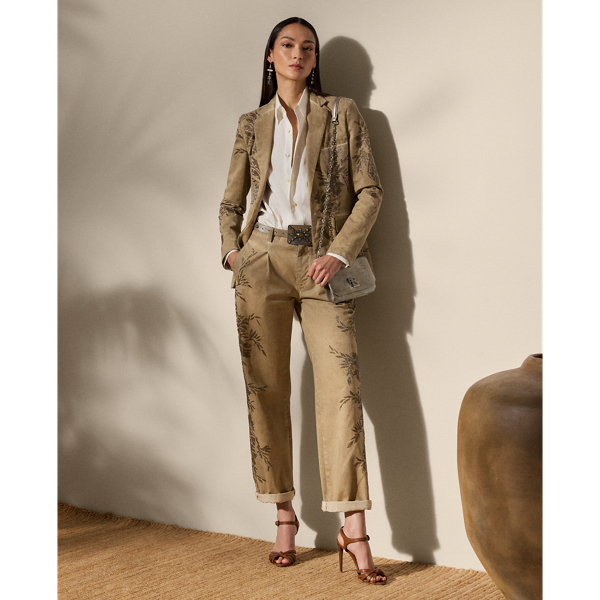 Pantalon Fallon décoré en chino de coton