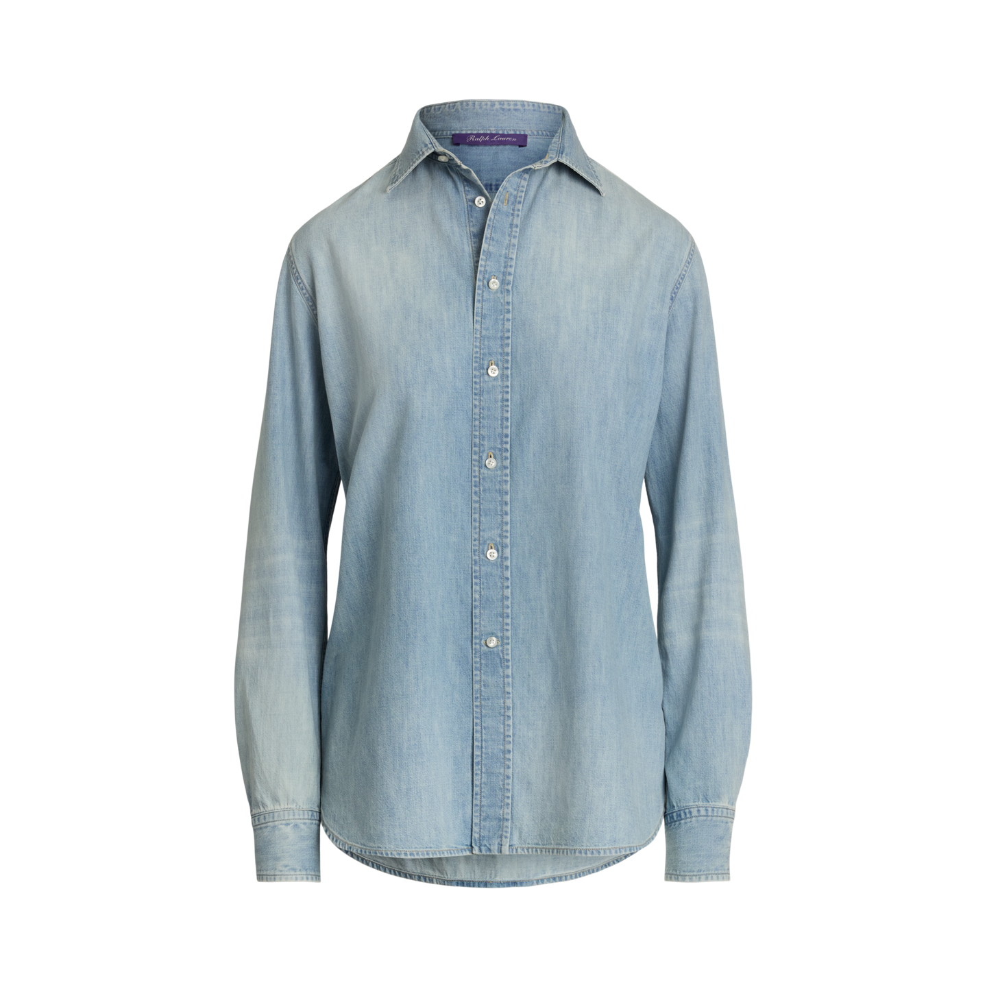 Женская рубашка Ralph Lauren Adrien Relaxed Fit Cotton Denim, цвет: Варёный — фото 5