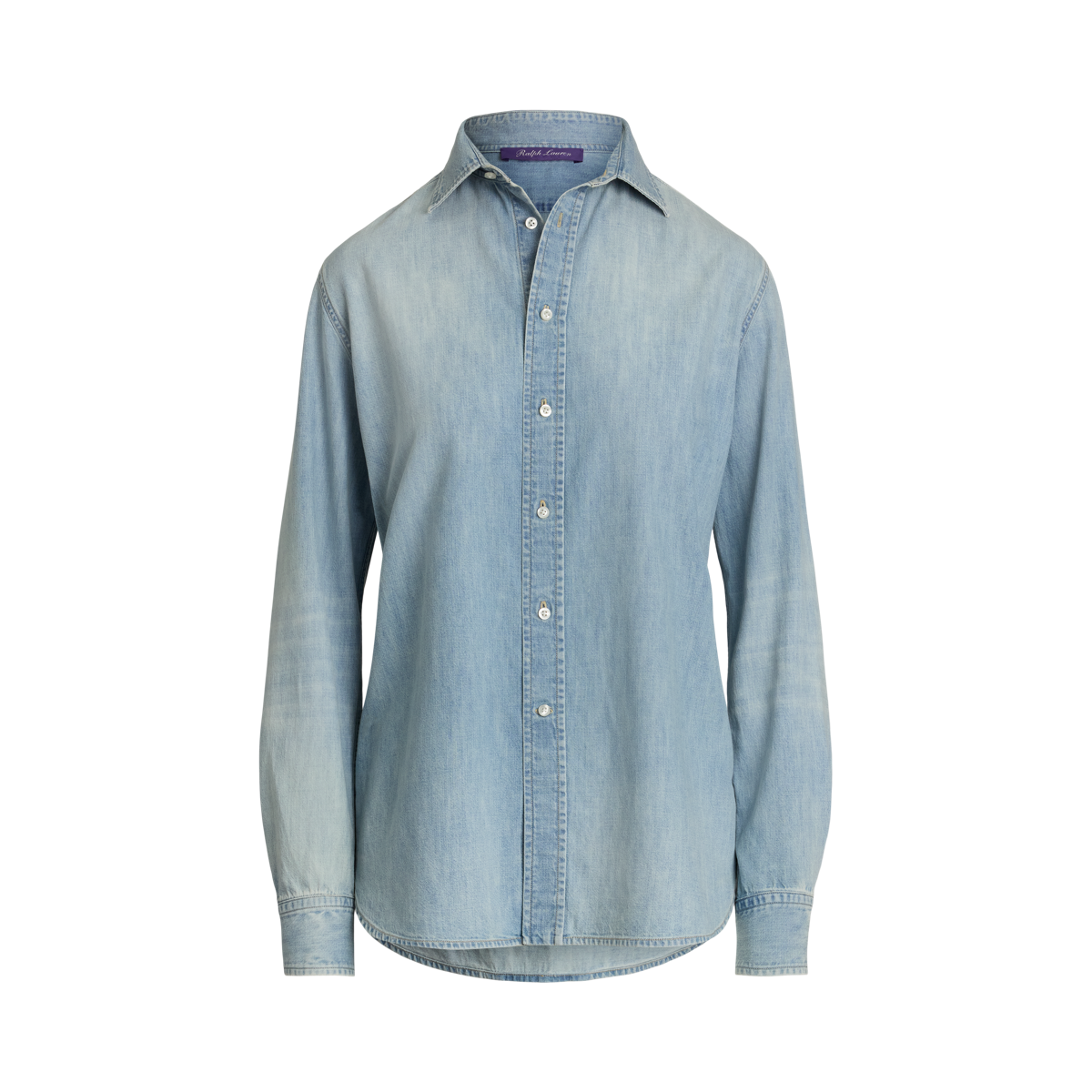 Lauren Ralph Lauren Plus Size Classic Fit Denim Point Collar