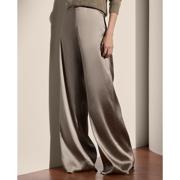 Daria Stretch Satin Wide-Leg Pant