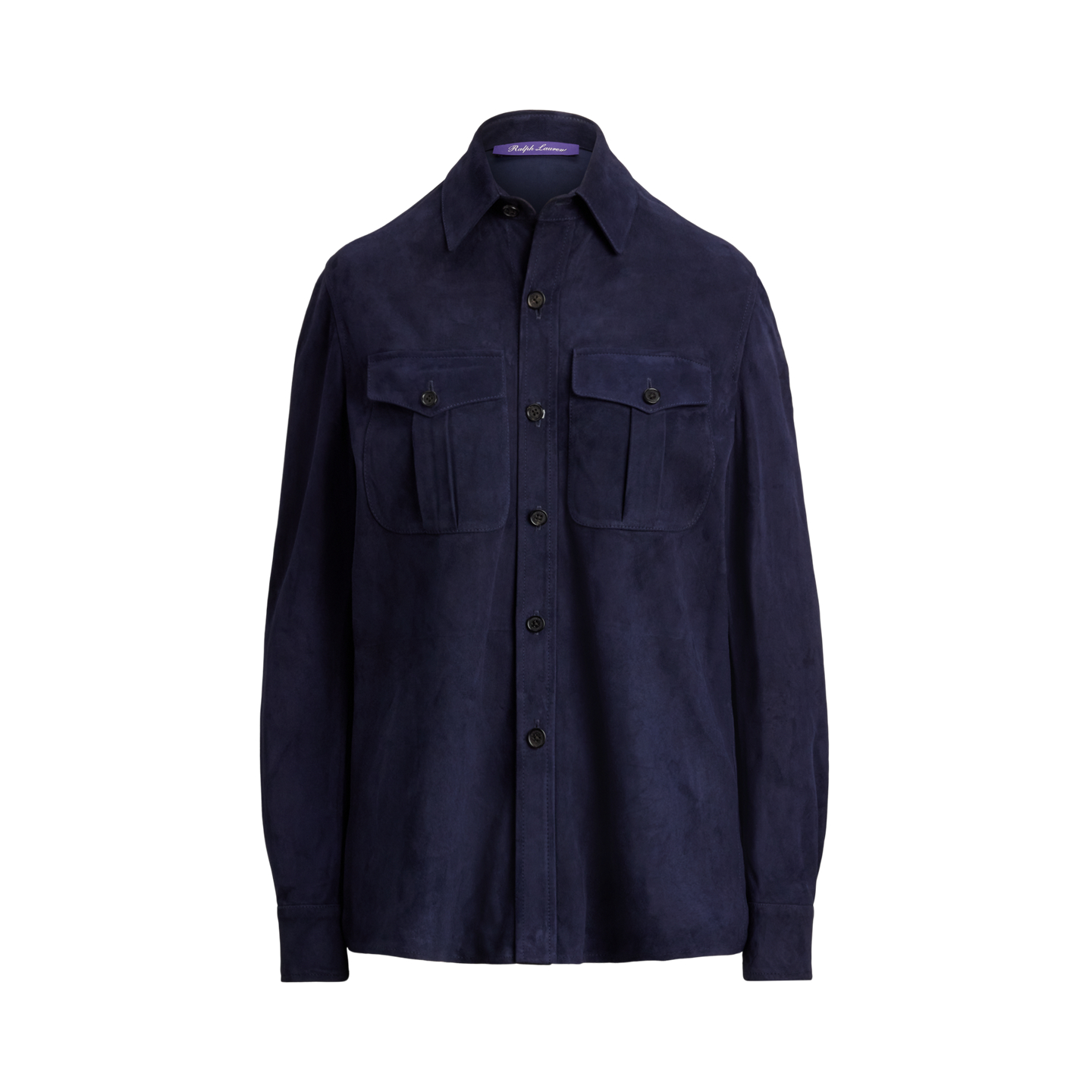 Женская рубашка Ralph Lauren Landry из замши ягнёнка, цвет: Тёмно-синий — фото 5