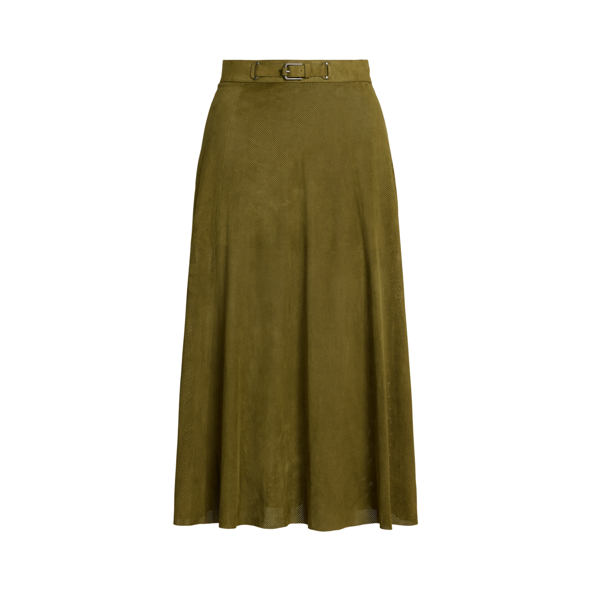 【RALPH LAUREN 】LAMB LEATHER SKIRT ラムレザー Polo Ralph Lauren A-Line Leather Skirt - Brown Lamb Leather