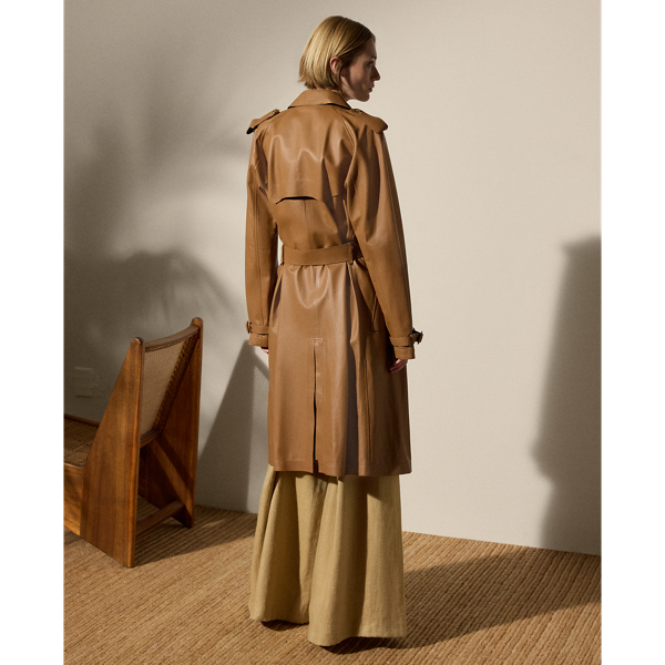 Caramel Niles Lambskin Trench Coat Ralph Lauren Collection 5